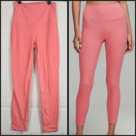 Lululemon Align Yoga High-Rise Double Lined 25" Leggings in Guava Pink Size 4 - Picture 3 of 12